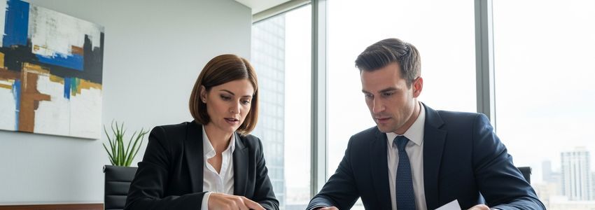 Business owners reviewing franchise loan documents for Sbarro franchise financing