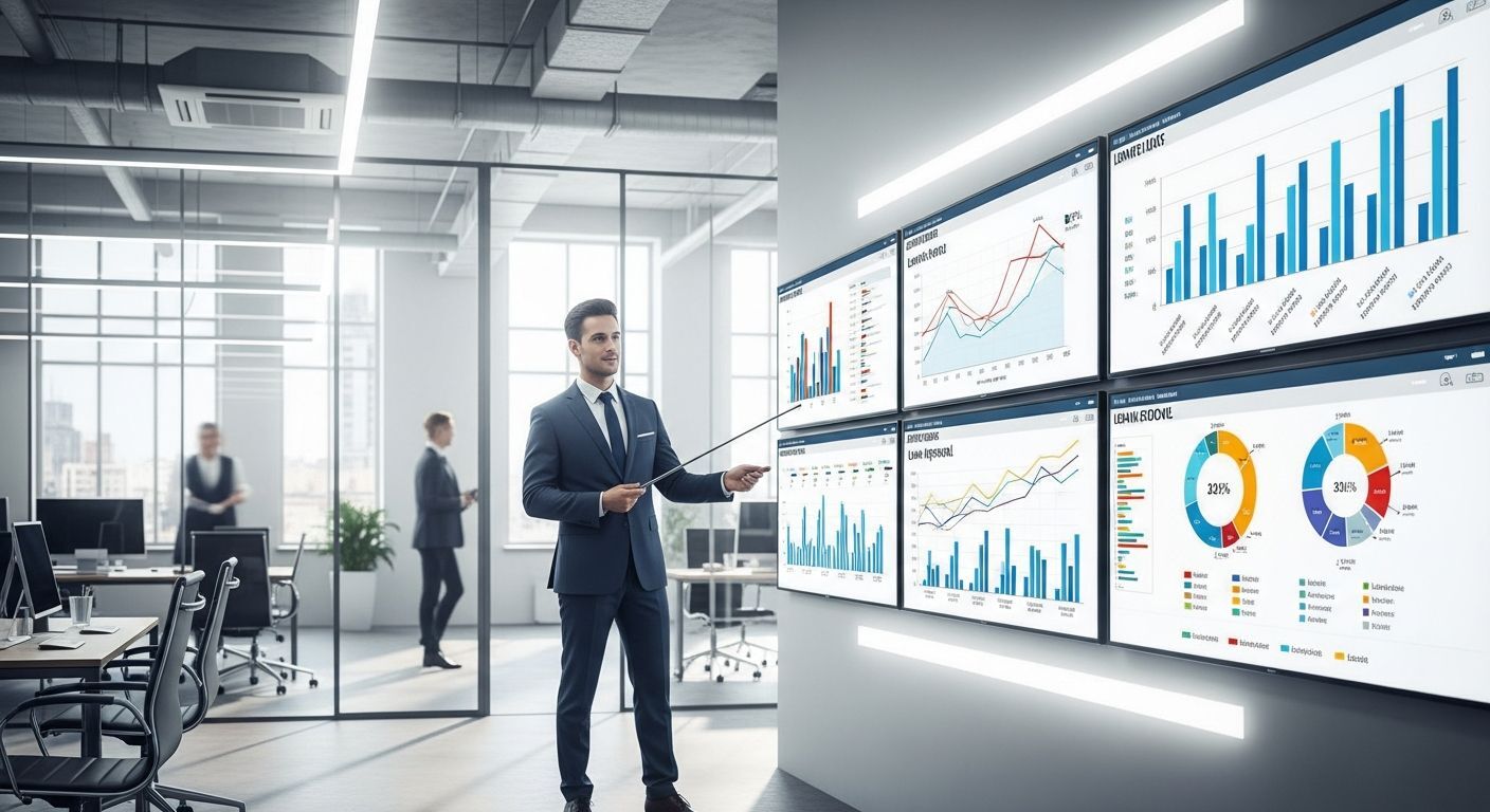 Small business owner reviewing loan documents and financial data
