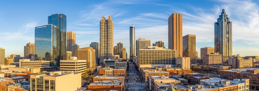 Small business loans in Atlanta GA - downtown skyline and business district