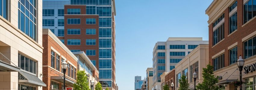 Small business district in Overland Park, Kansas