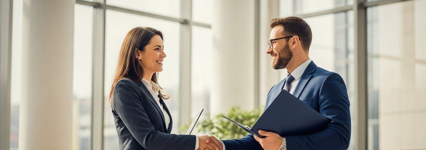 Small business owners reviewing loan documents in Salem, Oregon