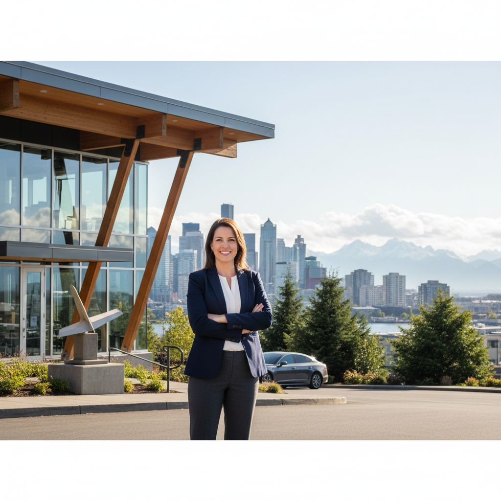 Washington state small business owner standing outside their business in the Evergreen State