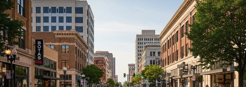 Small business district in Wichita, Kansas