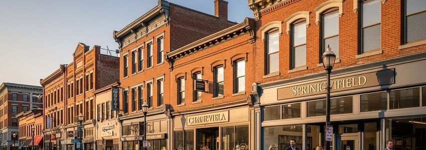 Small business district in Springfield, Massachusetts