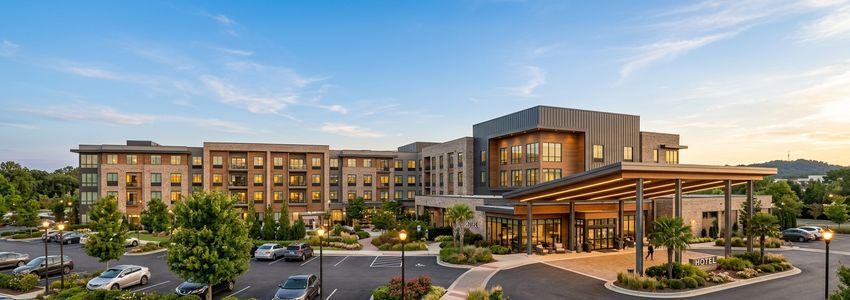 Studio 6 extended stay hotel exterior with modern architecture and welcoming entrance