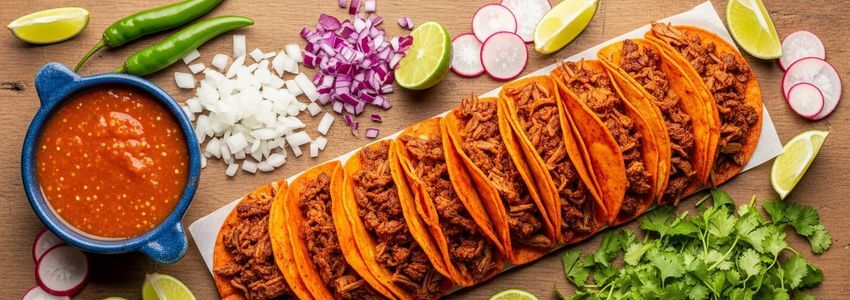 Authentic Mexican tacos and taqueria food spread for a taqueria business financing guide
