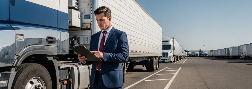 Commercial trailers at a logistics yard - trailer financing guide