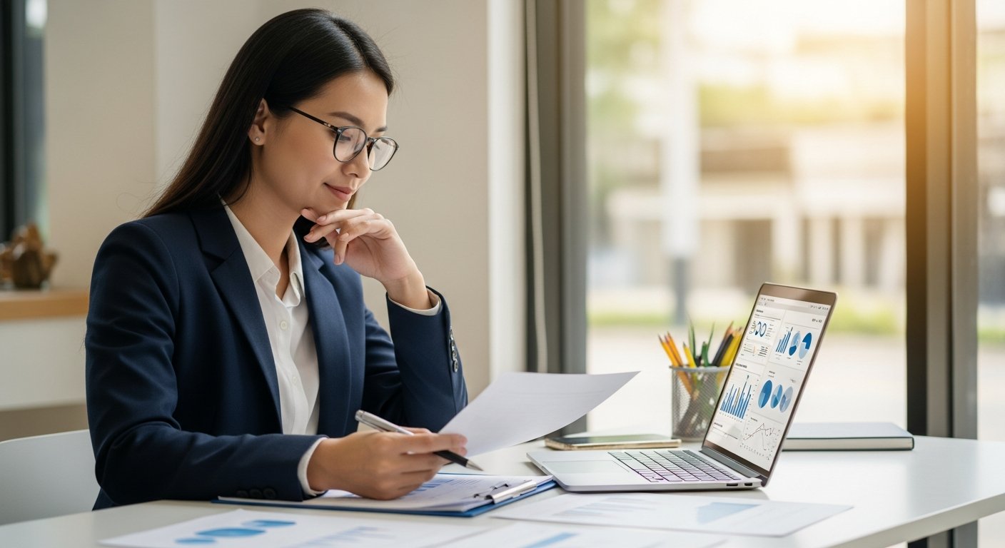 Small business owner reviewing loan documents — guide to business loan repayment trouble by Crestmont Capital