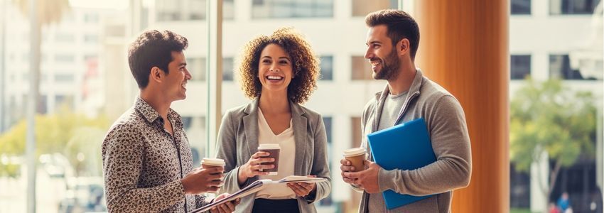 Small business owners in Victorville California discussing business financing options
