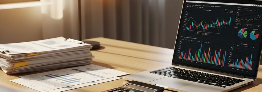 Financial documents and calculator on an office desk comparing merchant cash advance vs business loan costs