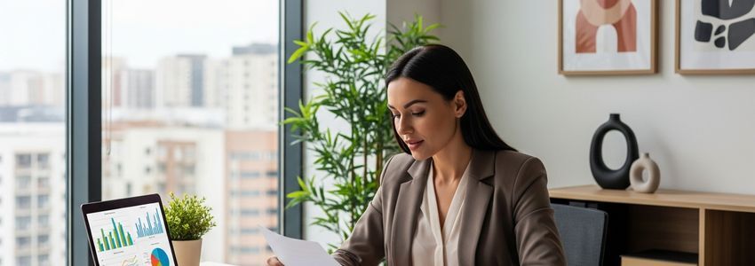 Business owner reviewing working capital loan requirements with financial documents