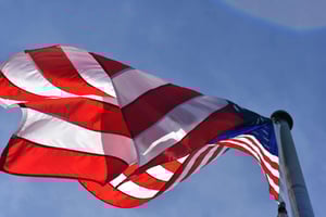 U.S. flag symbolizing national pride and independence