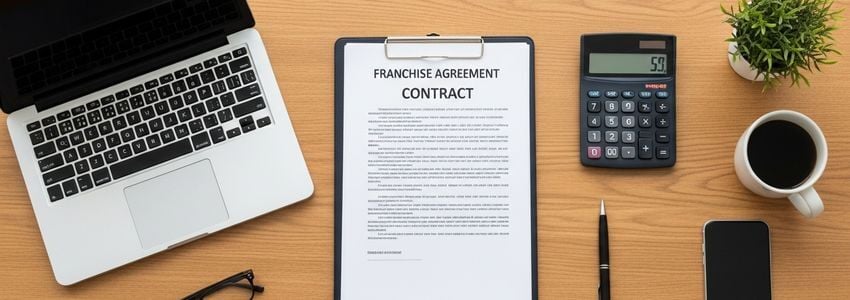 Franchise consultant reviewing 1-800 Water Damage financing paperwork