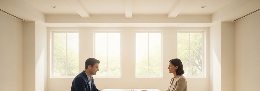 Business owner meeting with financial advisor to discuss a $225,000 business loan