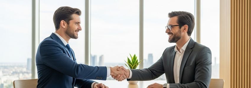 Business owner and loan officer discussing $500,000 business loan options