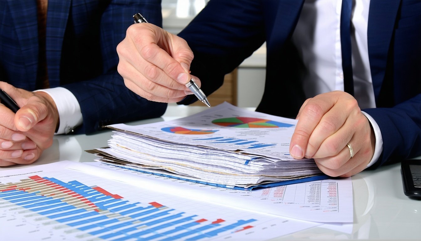 Business owner consulting with financial advisor.