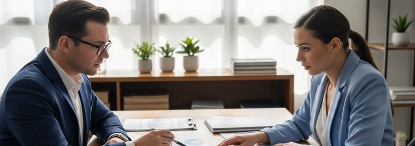 ABA therapy practice owner reviewing business loan options with a financial advisor