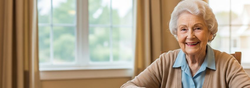 Caregiver reviewing adult day care business financing options at a professional care facility