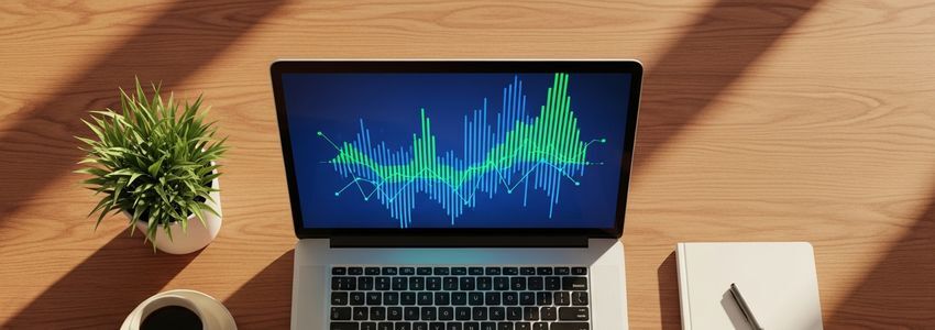 Business owner reviewing AI-powered loan approval interface on laptop screen