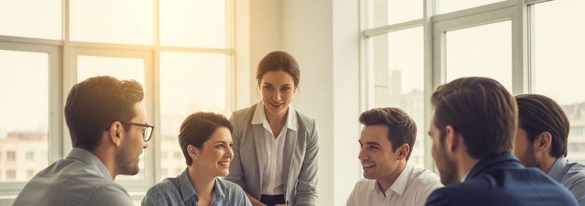 Small business owners meeting with a lending specialist