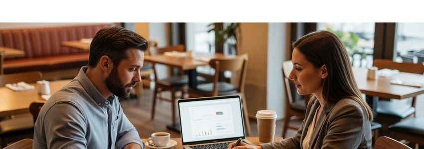 Restaurant owner discussing alternative financing options with a business advisor