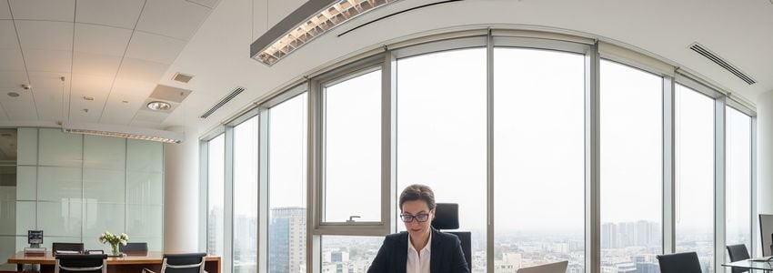 Business professional reviewing accounts receivable reports