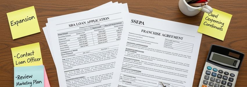 Arby's franchise financing documents, loan application, and business planning materials