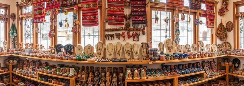 Small business owner in Asheville, NC reviewing financing options in a local shop