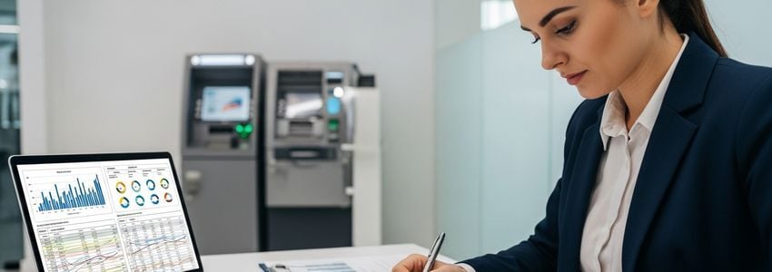 ATM route business owner reviewing financing options for route expansion