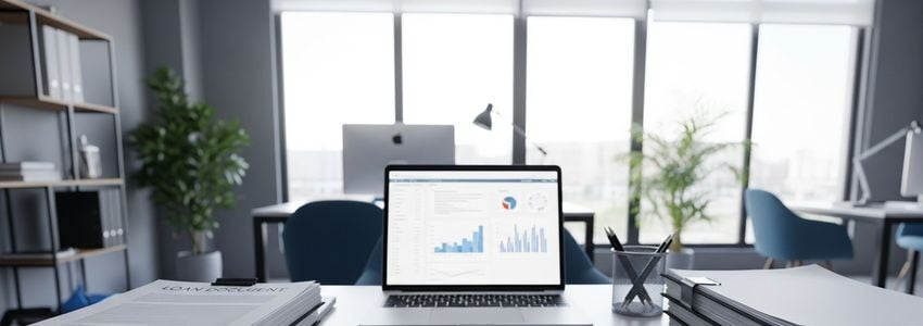 Business financing documents and laptop representing audiology practice loan options
