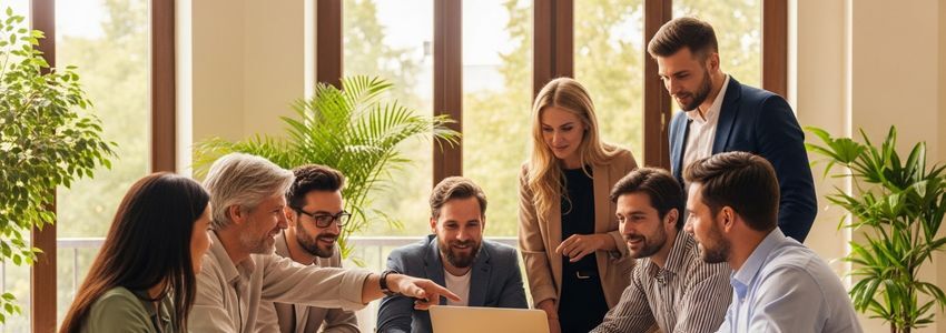 Small business team collaborating on automation and workflow efficiency