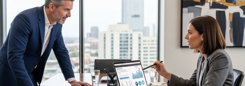 Business owner reviewing average cost of capital by industry data