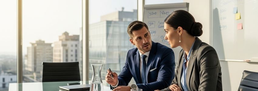 Business professionals comparing loan offers to avoid overpaying
