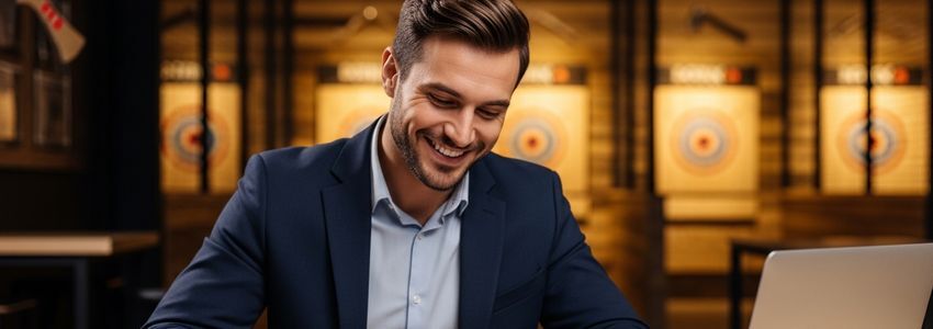 Axe throwing venue owner reviewing financing options for their business