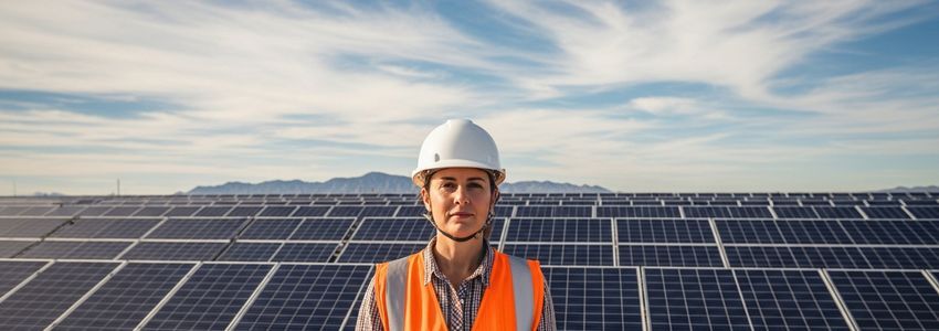 Arizona solar project manager at commercial solar installation site