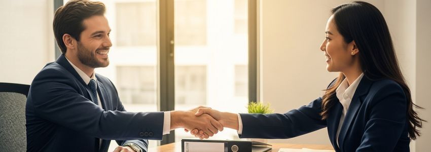 A small business owner meeting with a Crestmont Capital advisor to review financing options