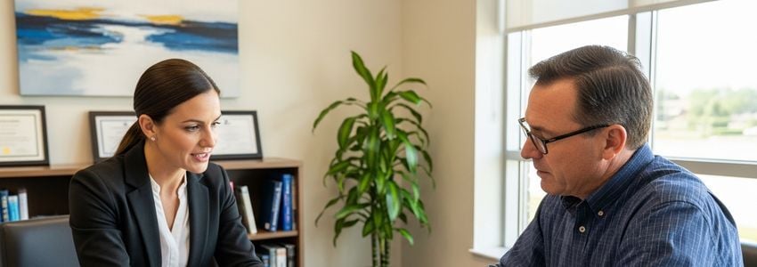 Business owner reviewing bad credit loan interest rates and financing options