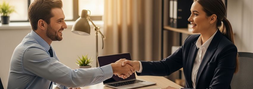 Small business owner reviewing bad credit business loan options with a financial advisor