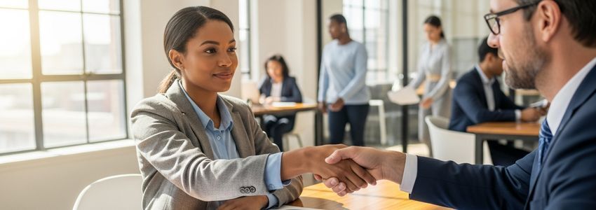 Business owner working with bad credit loan advisor