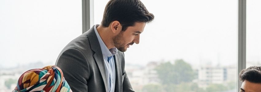 Business owners reviewing financing options with financial advisor