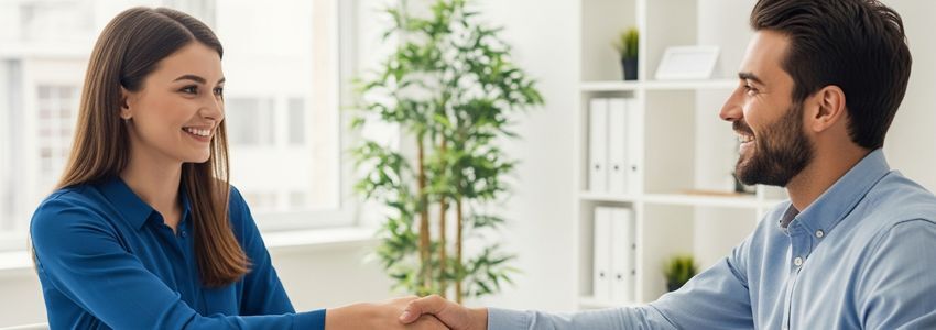 Business owner getting approved for funding through alternative lender after bank denial