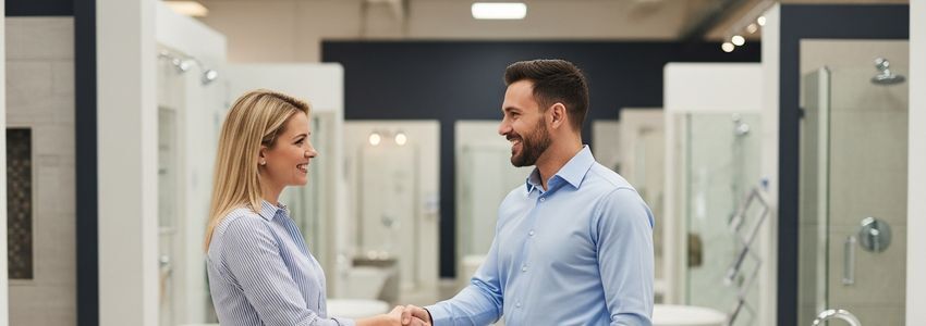 Bath Fitter franchise financing specialist reviewing loan options