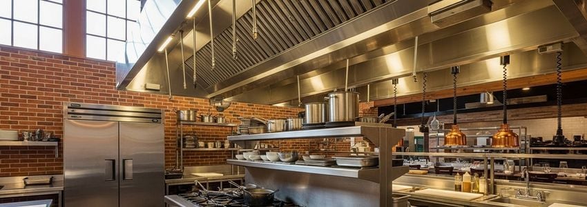 Commercial kitchen equipment for a Beef O'Brady's franchise