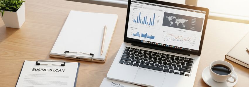 Small business owner reviewing loan application options with a financial advisor