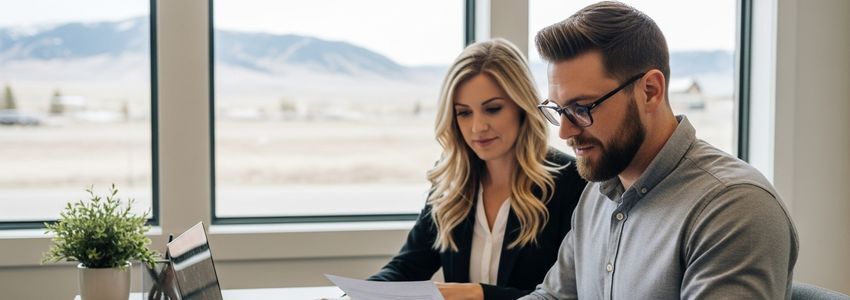 Small business owner in Billings Montana reviewing financing options with a financial advisor