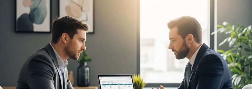 Small business owner reviewing Biz2Credit loan alternatives with financial advisor