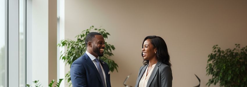 Two Black business professionals in a professional office setting representing minority business lending and access to capital