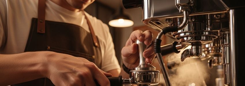 Barista preparing coffee drinks at a Black Rock Coffee Bar location