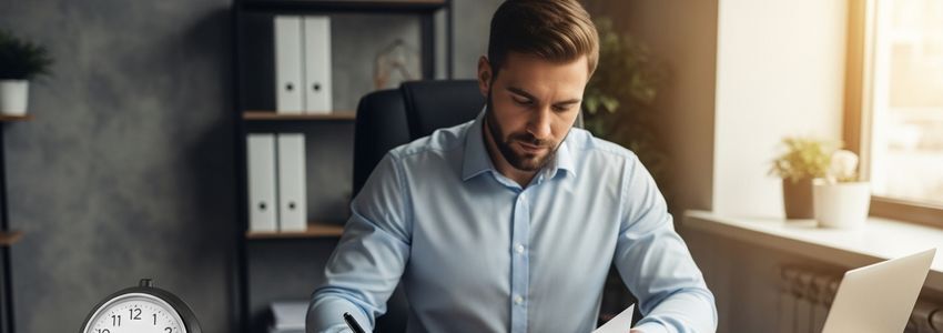 Restaurant manager reviewing financing paperwork