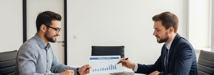 Two business professionals reviewing financial documents together to decide between bootstrapping and business financing